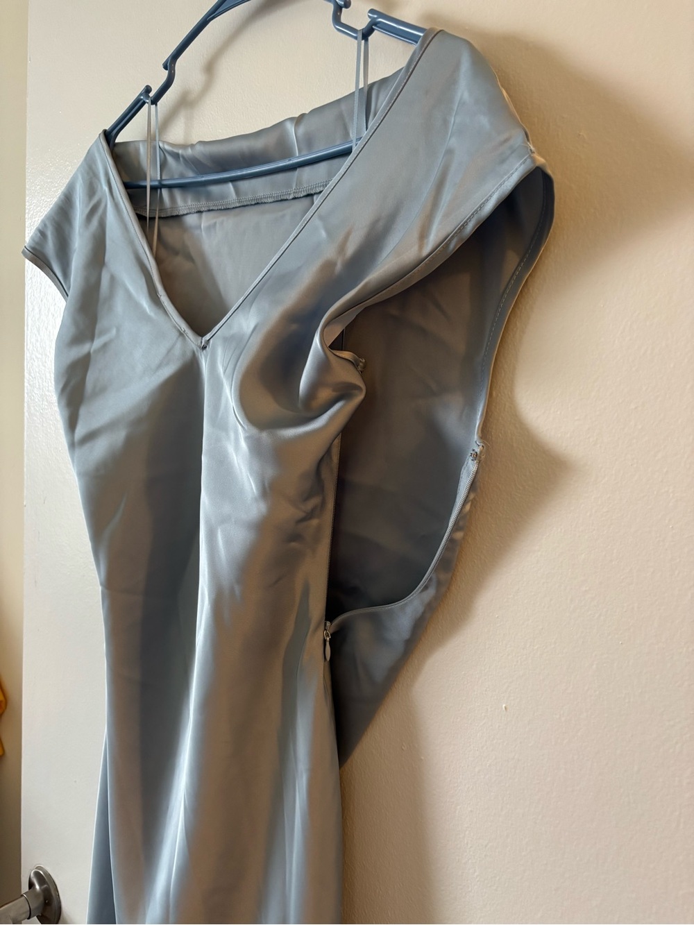 Sam Edelman Dusty Blue Satin Maxi Dress - Picture 3 of 6